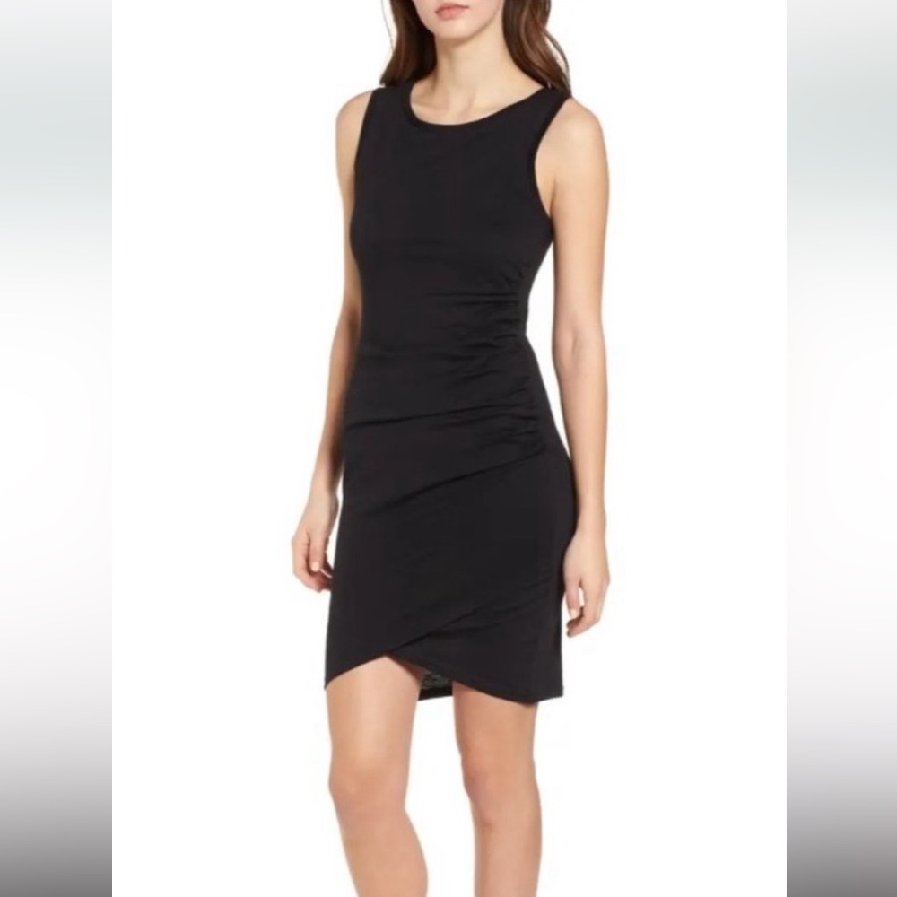 Leith Black Ruched Bodycon Sleeveless Tank Dress Size M